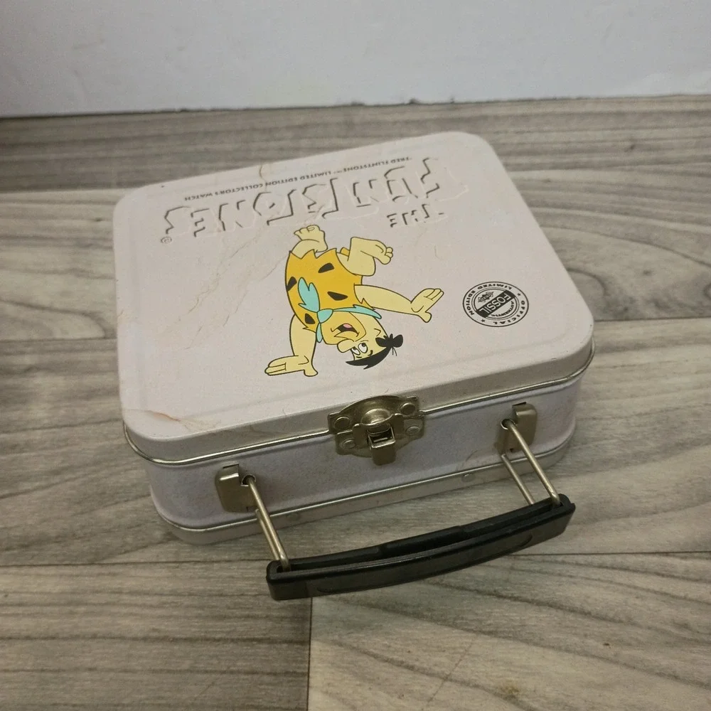 Vintage Fossil Fred Flintstone Watch Limited Edition Braided Strap & Tin 1993